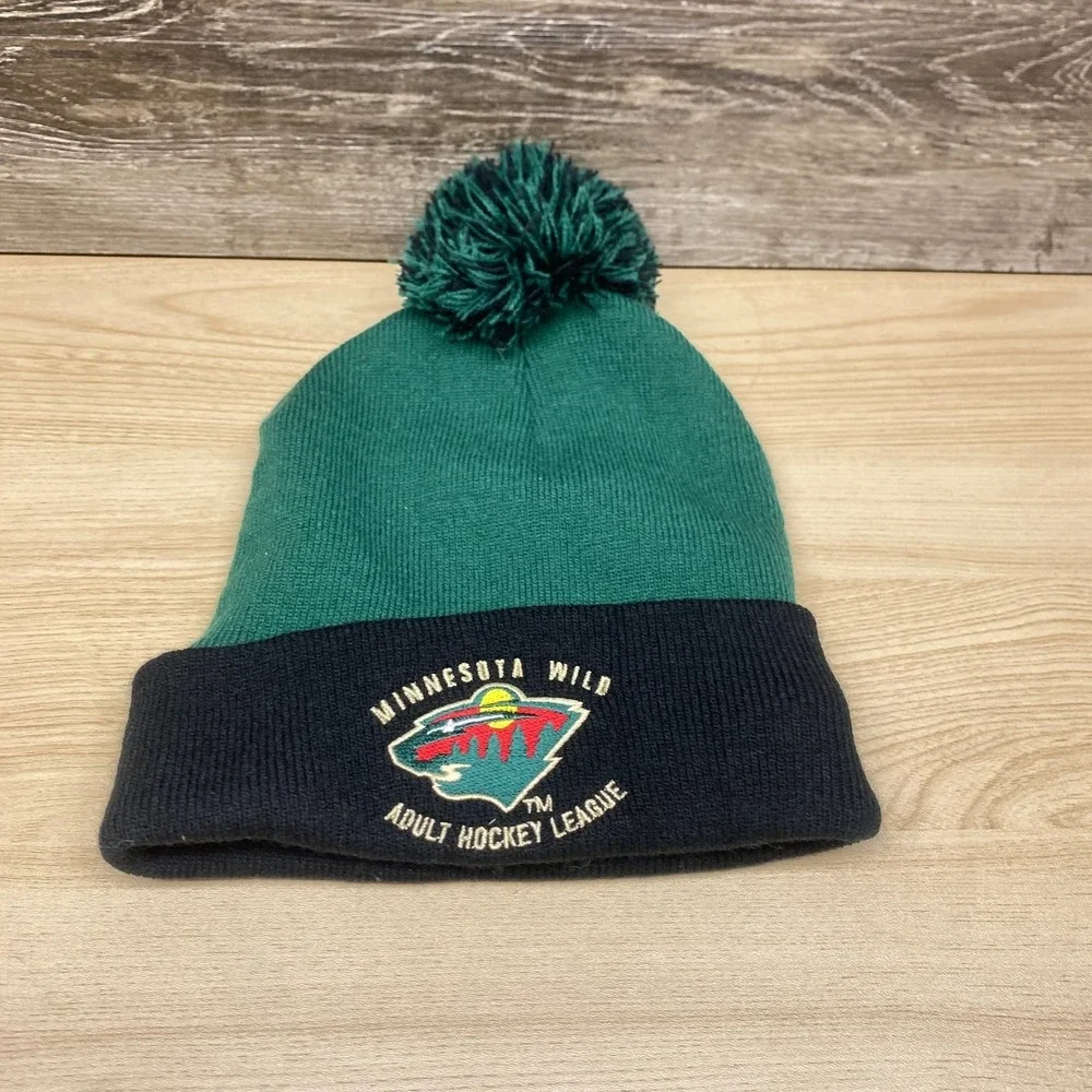 Minnesota Wild Hat Cap Beanie Green Black Adult Hockey League NSC Super Rink NHL